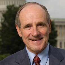 Black and white headshot of Idaho Republican Senate candidate Jim Risch not supported by Senate Majority PAC.