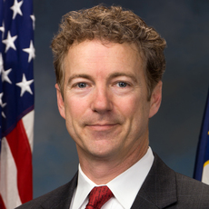 Black and white headshot of Kentucky Republican Senate candidate Rand Paul not supported by Senate Majority PAC.